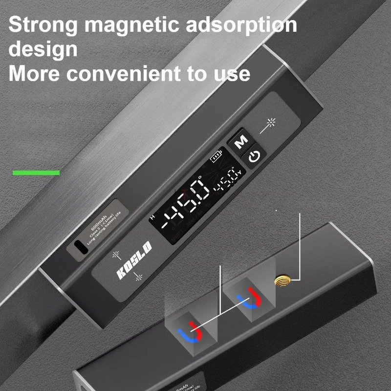 Industrial Laser Alignment Tool - デュアルレーザーデジタル傾斜計ポータブル電子角度計レーザーレベル角度測定ゲージ木工装飾用