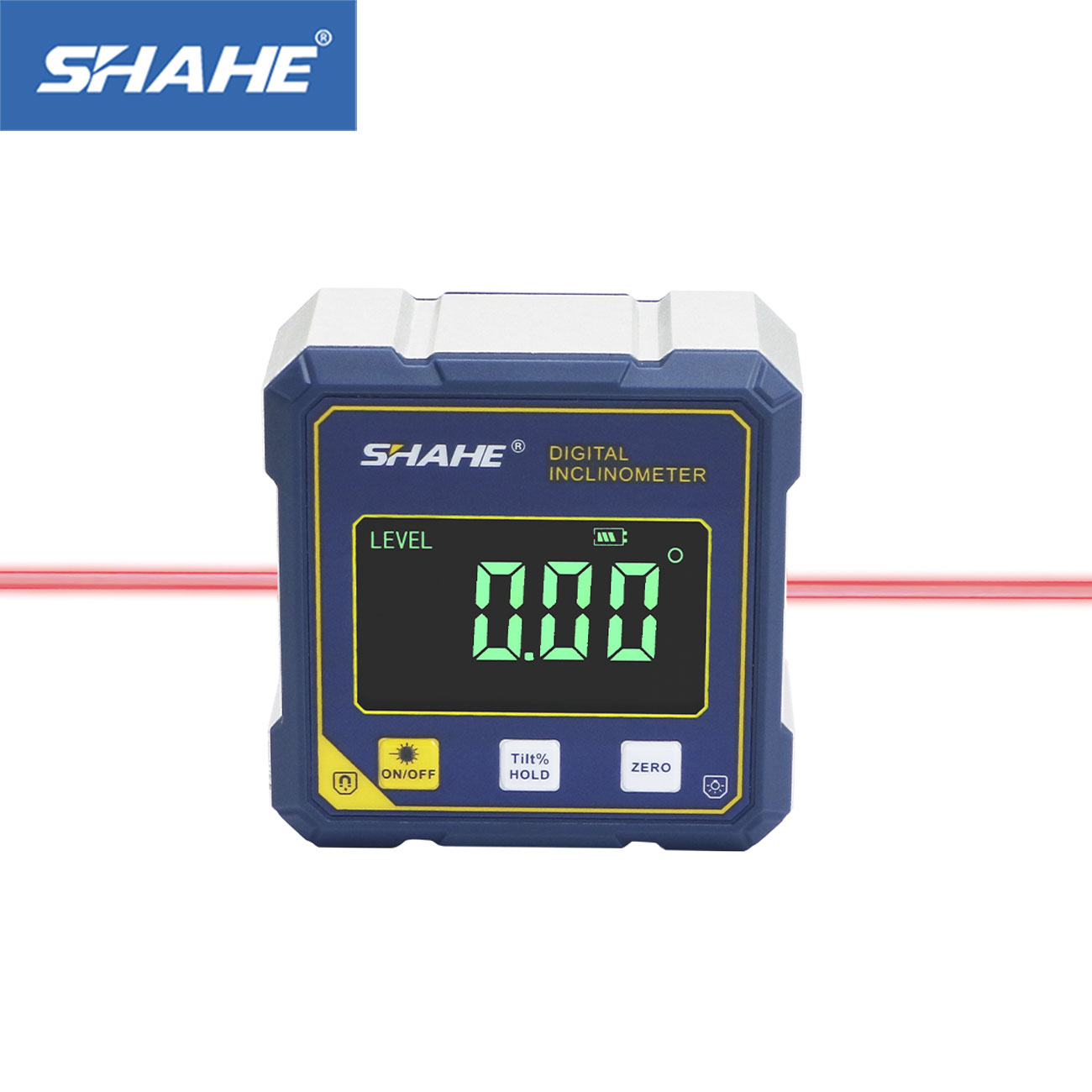 Industrial Laser Alignment Tool - SHAHE ミニ分度器角度ゲージ傾斜計レベル測定ツールデュアルレーザー電子アングルキューブ 4 面磁石付き