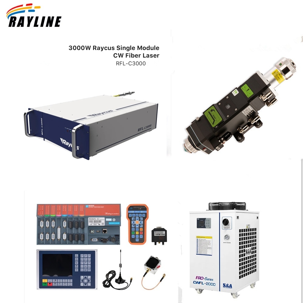 Industrial Fiber Laser - Raycus 2000W ファイバーレーザーソース /BM111 カッティングヘッド/2000w ウォーターチラー