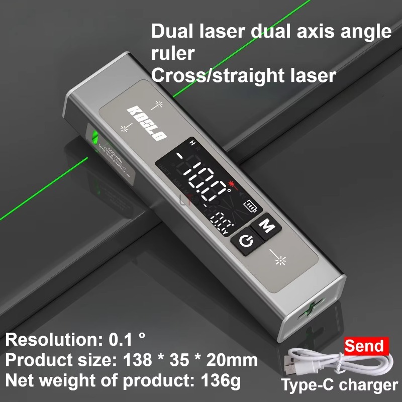 デュアルレーザーデジタル傾斜計ポータブル電子角度計レーザーレ - Industrial Laser Alignment Tool のレビューと価格