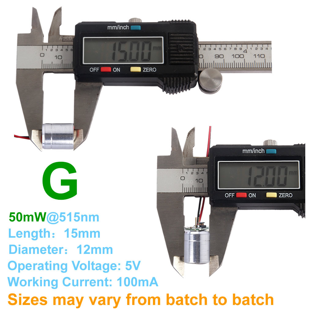Φ12x15mm DC 5V 赤-100mW 緑-50mW  - Industrial Laser Alignment Tool のレビューと価格