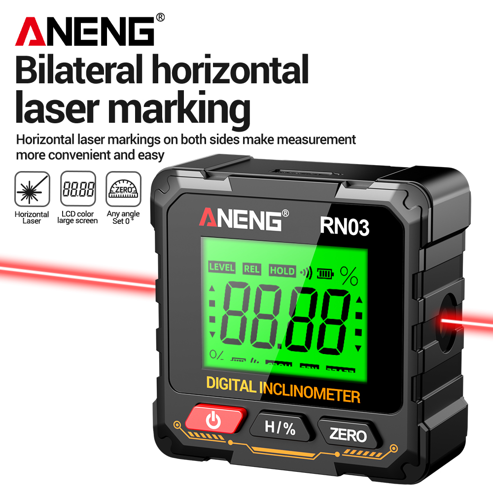磁気デジタル角度計 ANENG RN03 レーザー傾斜計 充 - Industrial Laser Alignment Tool のレビューと価格