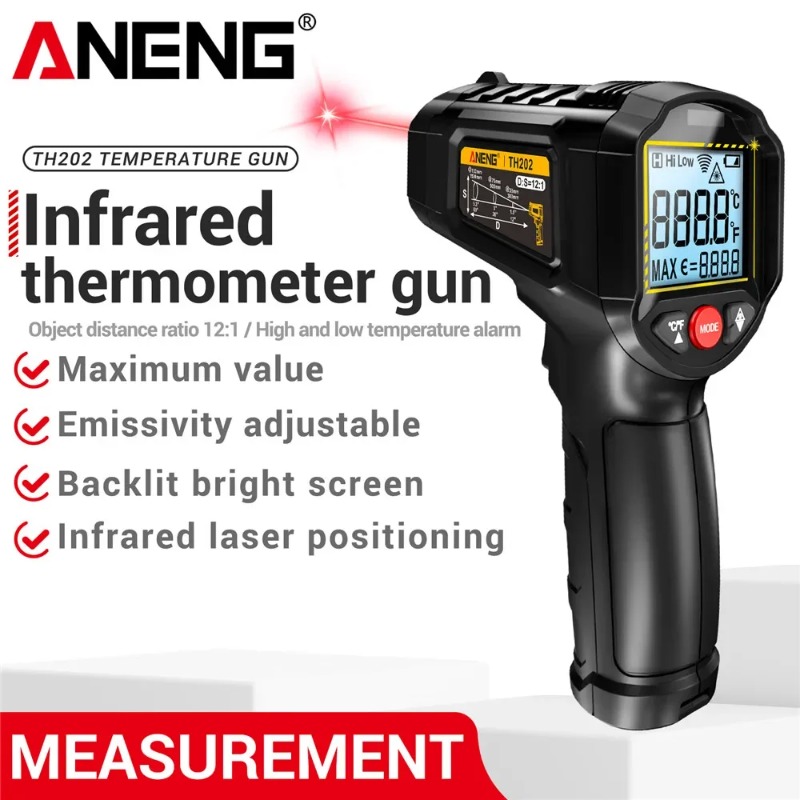 ANENG TH202 工業用ハンドヘルド温度計カーテスト非 - Industrial Laser Temperature Gun のレビューと価格