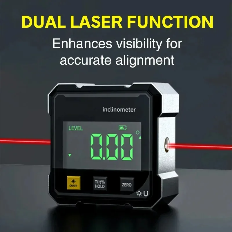 新型両面磁気デジタル角度定規レベル傾斜計、レーザー電子分度器 - Industrial Laser Alignment Tool のレビューと価格